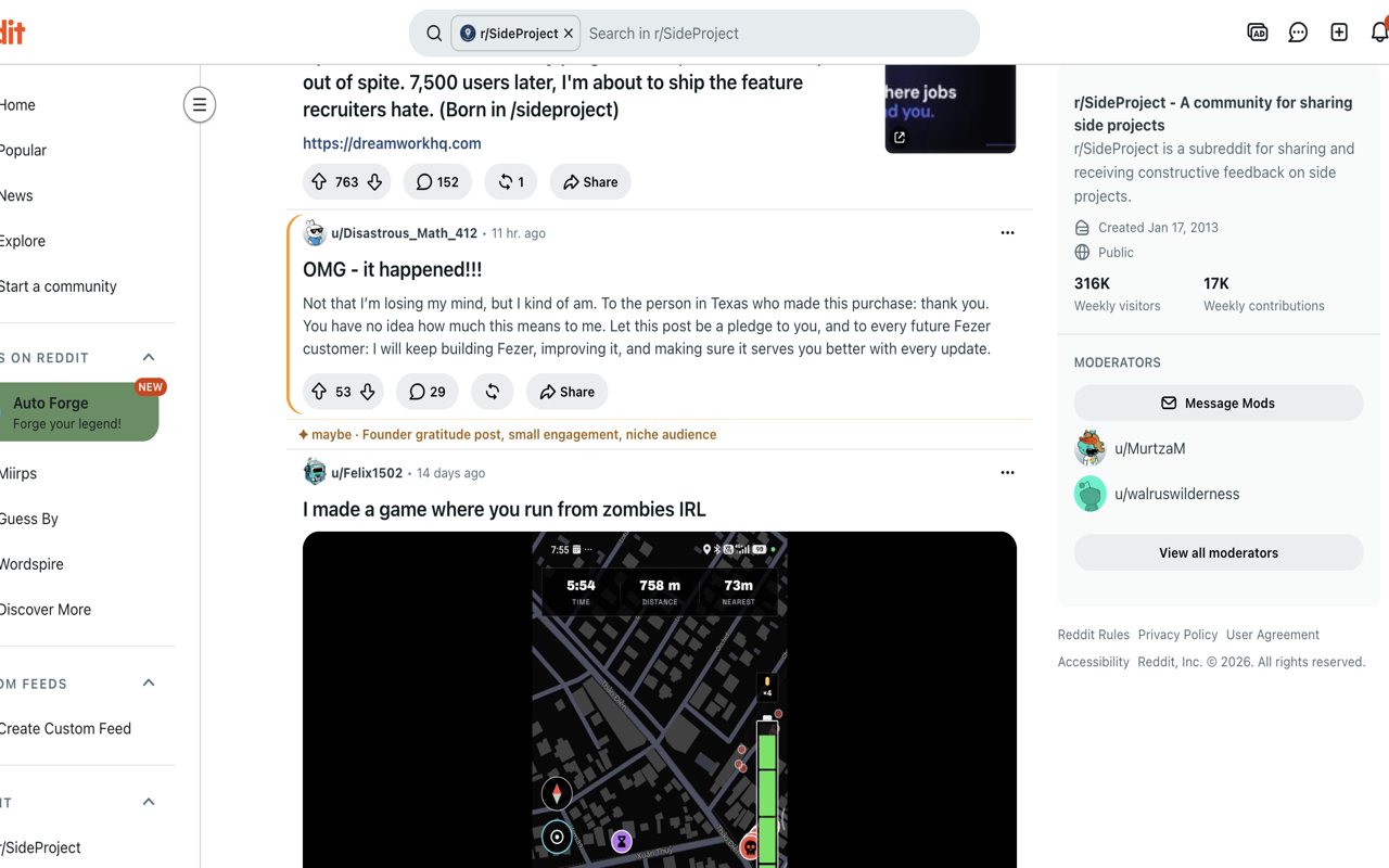 A Reddit post with ReplyWink’s orange highlight and a passive maybe reason bar underneath